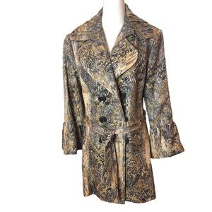 PARIS IQ Double breasted 3/4 length coat Bell sleeves Fully lined Belted